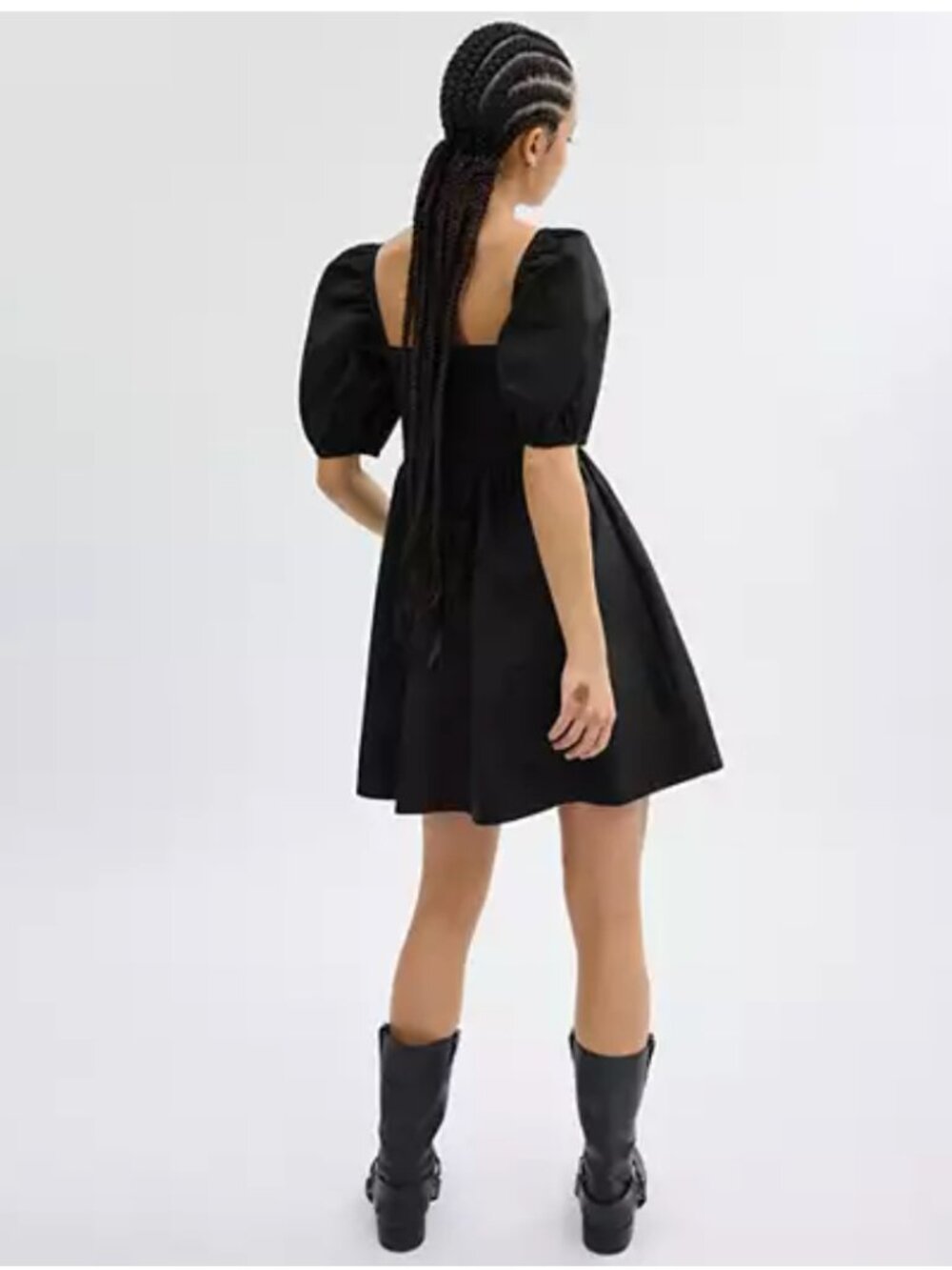 Coach Black Short Dress W/ Puff Sleeves In Organic Cotton S - Picture 9 of 11
